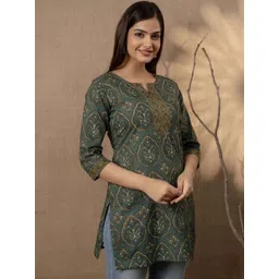 HYTEN Floral Printed V-Neck Kurti-picture-42