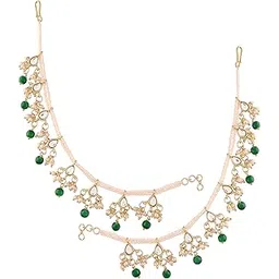 i jewels 18k Gold Plated Long Pearl Drop Beads Hair Chain Accessories for Women (E2930)-picture-40