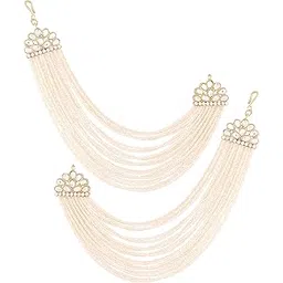 i jewels 18K Gold Plated Multi Strand Earring with Ear Chain Embellished With Pearl For Women/Girls (E2882)-picture-36