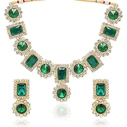 i jewels 18K Gold Plated Traditional Stone Studded Necklace Jewellery Set For Women And Girls (IJ353)-picture-24