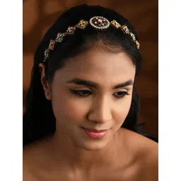 I Jewels Gold-Plated Kundan Studded Matha Patti-picture-26