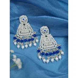 I Jewels Gold-Plated Pearls Beaded Contemporary Chandbali Earrings-picture-23