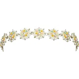 i jewels Gold Plated Traditional Floral Kundan & Pearl Sheeshphool Matha Patti Sheeshpatti For Women (T2196Mul)-picture-13