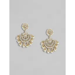 I Jewels Gold-Toned & White Gold Plated Kundan & Stone Studded Chandbali-picture-41