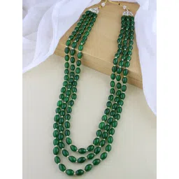 I Jewels Men Gold-Plated Stone Studded & Beaded Layered Necklace-picture-29