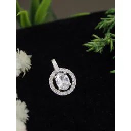 I Jewels Silver-Plated Cubic Zirconia Studded Nosepin-picture-11