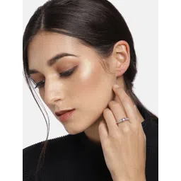 I Jewels Silver-Plated Pink Stone Studded Adjustable Finger Ring-picture-40