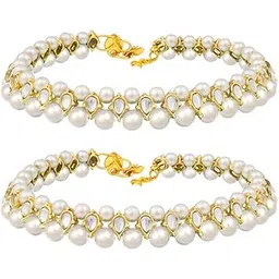 I Jewels Traditional Gold Plated Kundan Pearl Payal Anklets Jewellery for Women & Girls-picture-12