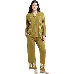 i like me Night Suit for Womens Floral Printed Modal Night Dress of Shirt and Pajama Set 9441-picture-45