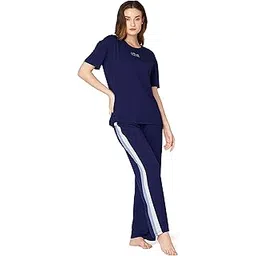 i like me Night Suit for Womens Side Stripe Modal Night Dress of Top and Pajama Set 9374-picture-35