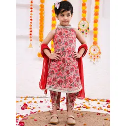 i love legacy Girls Floral Printed Regular Pure Cotton Kurta with Dhoti Pants & With Dupatta-picture-22