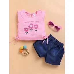 I LOVE MOM Girls Pink Clothing Set-picture-23