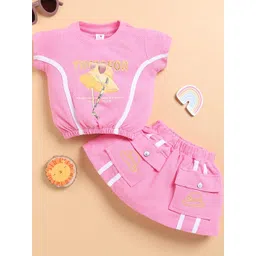 I LOVE MOM Girls Pink Clothing Set image 1