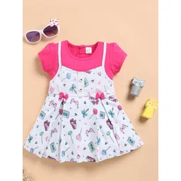 I LOVE MOM Girls Pink Dresses-picture-31