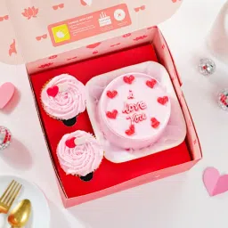 I Love You Cupcake And Cake Combo-picture-13