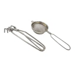 i WARE KkitchenCare 2 Pcs Stainless Steel Kitchen Pincers &a; Classic Strainer Set-picture-30