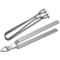 i WARE KkitchenCare 2 Pcs Stainless Steel Silver Pincer &a; Roti Tong Set, Size: Big-picture-25