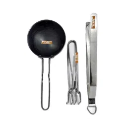 i WARE KkitchenCare 3 Pcs Hard Anodised Tadka Pan, Kitchen Pincers &a; Roti Tong Set-picture-14