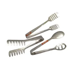 i WARE KkitchenCare 3 Pcs Stainless Steel Tong Set for Noodle, Spaghetti, Cake &a; Dessert-picture-17