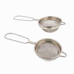 i WARE KkitchenCare Classic 2 Pcs Stainless Steel Silver Tea &a; Coffee Strainer with Wire Handle Set-picture-35