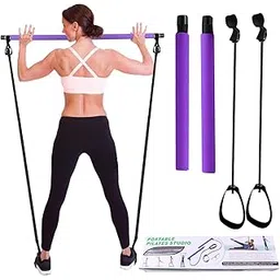 I-WILL Pilates Bar Kit with Resistance Band Portable Exercise Stick with Foot Loop for Yoga, Stretch, Sculpt, Twisting, Sit-Up Bar Resistance Band Home Fitness Gym Bodybuilding Workout for Women Men-picture-28
