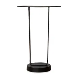 IAAH Bona Black Metal & Aluminium Round-Shaped Bedside Table-picture-38