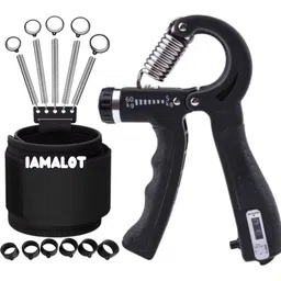 iamalot Fitness Combo (Pack of2) Adjustable Counter Hand Gripper With Finger Exercisers Fitness Accessory Kit Kit-picture-20