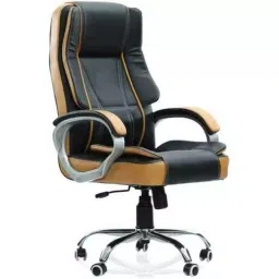 ib basics Ergonomica High Back Ergonomic Leatherette Tan & Black Office Revolving Executive Chair-picture-17