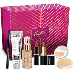 Iba Makeup Gift Set for Women (Medium) | Foundation, Compact, Primer, Lipsticks, Kajal | Long Lasting | Full Coverage | Bridal Makeup Kit for Women | 100% Vegan & Cruelty-Free (6 items makeup combo in the one set)-picture-19