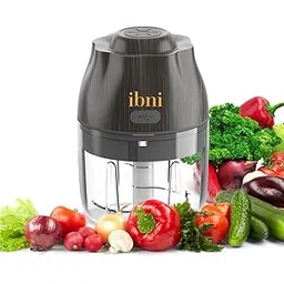 IBNI Wireless Portable Crusher, Mini Chopper for Kitchen � OneTouch Operation, BPA-Free, USB Rechargeable with Three Stainless Steel Blades, 250 ml Compact Cup Body Black-picture-32