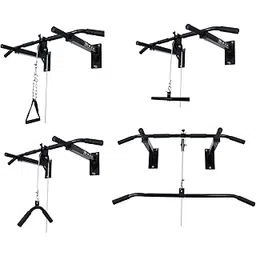 IBS Heavy Duty Pull Up & Chin Up Bar – Wall Mounted with Lats, Tricep & U Bar – Strong & Durable Iron Fitness Accessory for Home Gym –Color Black-picture-27