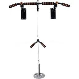 IBS All in ONE Pull Up Bar Combo Wall Mounted Chin Up Bar with Lats Bar, Tricep Bar, U Bar and Solid Fitness Accessory for Home Gym Foam Grip Side Pulley Without Weight.Black-picture-26