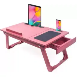 IBS Pink Mattee Finish Wood Portable Laptop Table Height of 22.86cm-picture-12