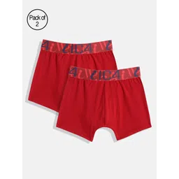 IC4 Boys Pack Of 2 Red Solid Trunks-picture-18