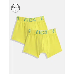 IC4 Boys Pack Of 2 Yellow Solid Trunks image 1