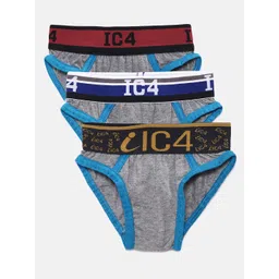 IC4 Boys Pack of 3 Grey Solid Basic Briefs 0KMB-G211P3-picture-28