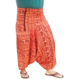 icare Printed Cotton Blend Men Harem Pants-picture-26