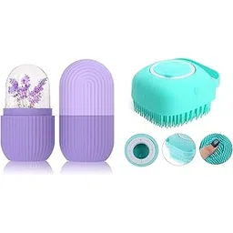 Ice Roller and Bath Brush Combo pack | Silicon Body Bathing Brush For Skin | Ice Roller For Face Neck And Body, Face Ice Roller Massager For Men & Women Ice Cube Facial Roller | Pack of 2-picture-12