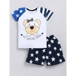 IcePie Boys Navy Blue & Grey Printed T-shirt with Shorts-picture-15