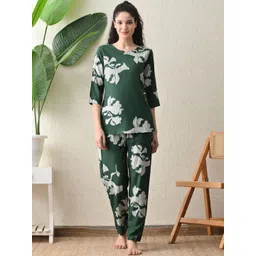 Ichaa Women Printed Top & Pyjamas Night suit-picture-31
