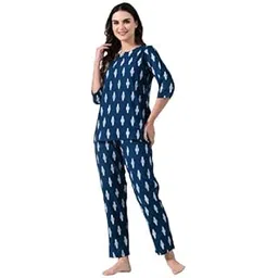 ichaa Women Women's Rayon Printed Night Wear Top and Bottom Night Suit Set-picture-29