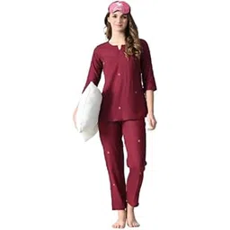 ichaa Women's Printed Rayon Night Wear Top and Bottom Night Suit Set-picture-29