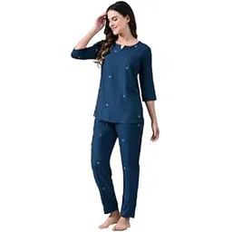 ichaa Women's Rayon Printed Night Wear Top and Bottom Night Suit Set-picture-19