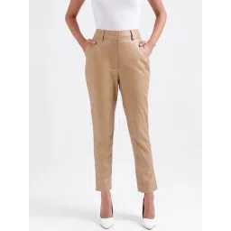 Iconic Beige Mid Rise Trousers-picture-12