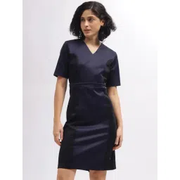 Iconic Black & Navy Color-Block A Line Dress-picture-29