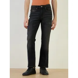 Iconic Black Cotton Boot Cut Solid Jeans-picture-25