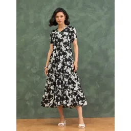 Iconic Black Flare Fit Printed Dress-picture-29