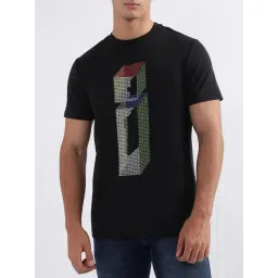 Iconic Black Printed Regular Fit T-Shirt-picture-44