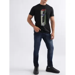 Iconic Black Printed Regular Fit T-Shirt image 5