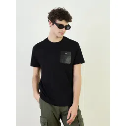 Iconic Black Pure Cotton Regular Solid T-Shirt-picture-34